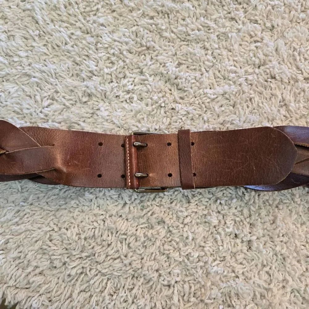Banana Republic Dark Brown Braided Leather Belt Small - Picture 4 of 8